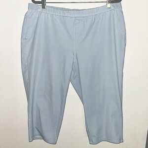 Halston Capri Pull-On Pants, 20W Petite, blue